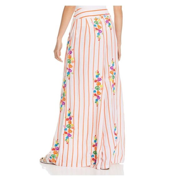 Mochi Womens White Floral Wide Leg Pants Size: S - Picture 2 of 2